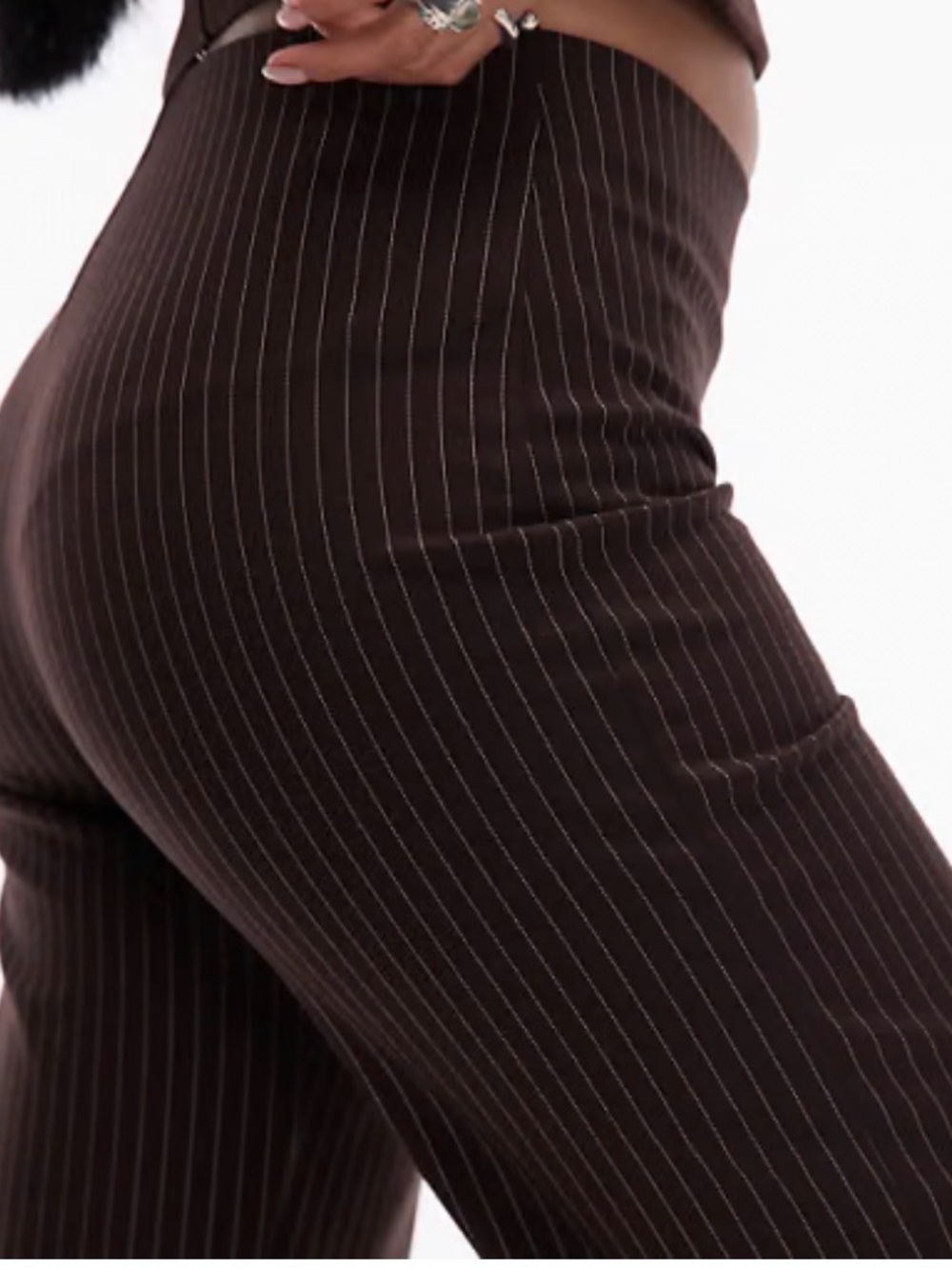 Calvin Klein Brown Pinstripe Pants